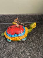 J Chein&Co. - Tin Wind-up Toy - Turtle With Black Native -
