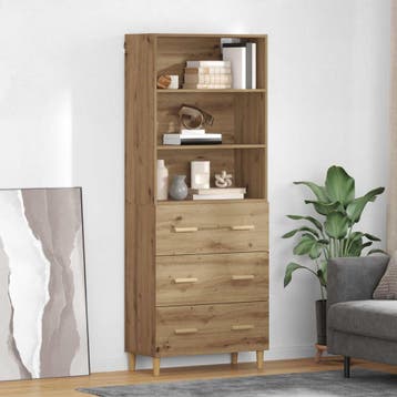 vidaXL buffetkast Artisan Eiken 69,5 x 32,5 x 180 cm Bewerkt, Minder dan 50 cm, Verzenden, Nieuw, Minder dan 100 cm