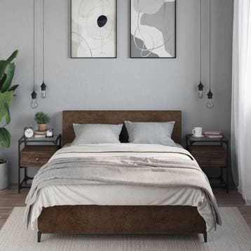 vidaXL Nachtkastjes 2 st 40x40x55 cm bewerkt hout bruin, Verzenden, Nieuw, Hout