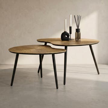 *WOONWINKEL* Salontafel Set Niervormig Goud, Huis en Inrichting, Tafels | Salontafels, Verzenden, Nieuw
