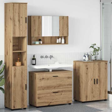 vidaXL Badkamermeubelset 4 st Artisan Eiken 35 x 30 x 192 cm, Verzenden, Nieuw, Overige typen