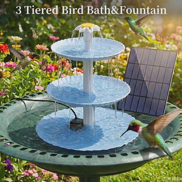 3-Tier Zonne-Fontein Vogelbad & Voederstation - Decoratieve, Verzenden, Nieuw