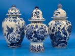 Vaas - Origineel Delfts Blauw RAAM – 3-delig set Pronkvazen, Antiek en Kunst