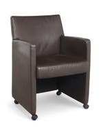 vdm. vergaderstoel, kunstleer-bruin, Huis en Inrichting, Stoelen, Ophalen of Verzenden, Gebruikt, Overige kleuren