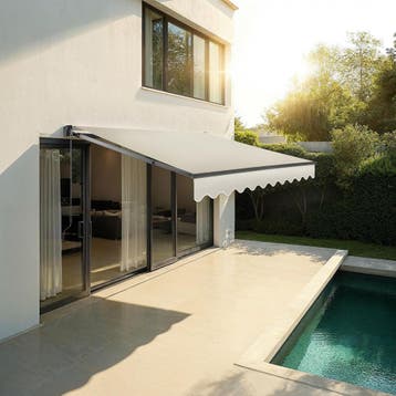 Zonnescherm Ornella met wandhouder - 250 x 200 cm, beige, Tuin en Terras, Verzenden, Nieuw