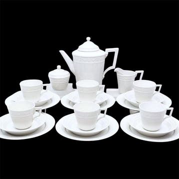 KPM Berlin - Koffieservies voor 6 (21) - Kurland Weiß -, Antiek en Kunst