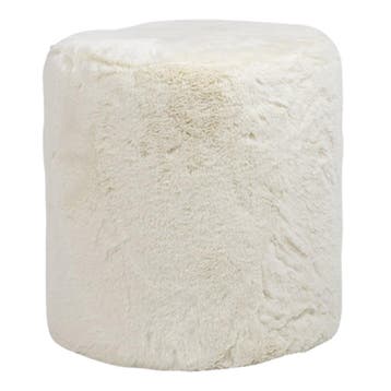 poef teddy glad gebroken wit dia 40cm, Verzenden, Nieuw