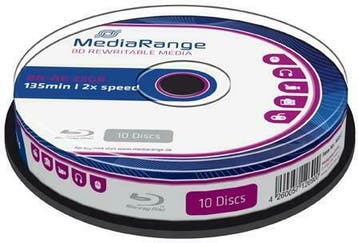 MediaRange | BD-RE | 25 GB | 2x Speed | Cakebox | 10 Stuks, Verzenden, Nieuw