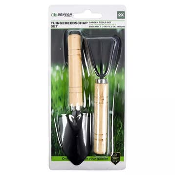 Benson Mini tuingereedschap set - 2-delig - houten handva..., Ophalen of Verzenden, Nieuw