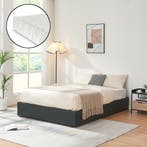 Tweepersoonsbed Nola met matras kunstleer 200x140 cm zwart [, Verzenden, Nieuw