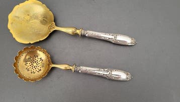Taartschep - Zilver, goudkleurig metaal - 1900-1910 -