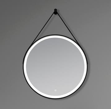 SALE - Kairo 80 x 80 - Mat zwart - Spiegel - Rond -, Huis en Inrichting, Ophalen of Verzenden, Nieuw