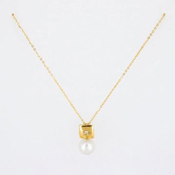 Hanger - 18 karaat Geel goud Diamant (Natuurlijk) - Parel