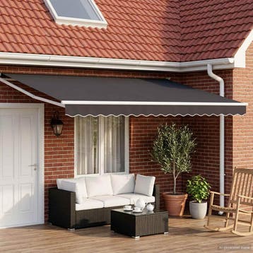 vidaXL Elektrisch Uittrekbaar Zonnescherm Antraciet en Wit 4, Verzenden, Nieuw