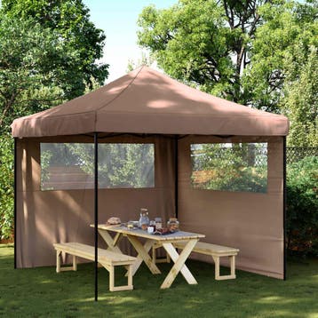 vidaXL Partytent 292 x 292 x 315 cm Bruin Oxford Stof, Verzenden, Nieuw, Partytent