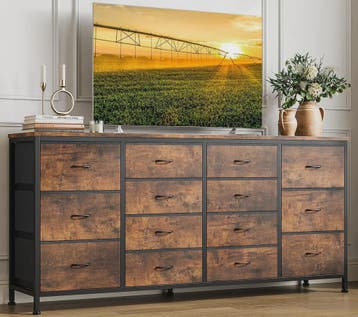 Industriële Ladekast 160cm met 14 Stoffen Lades - TV Meubel, Verzenden, Nieuw