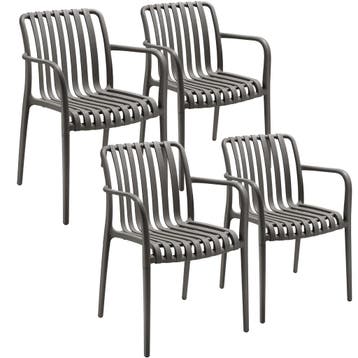 Tuinstoelen Alcudia, weerbestendig, stapelbaar - antraciet,, Verzenden, Nieuw