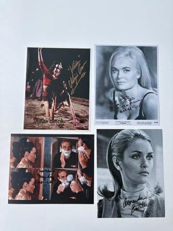 James Bond - Lot of 4 handsigned photos (1 double signed) of, Nieuw
