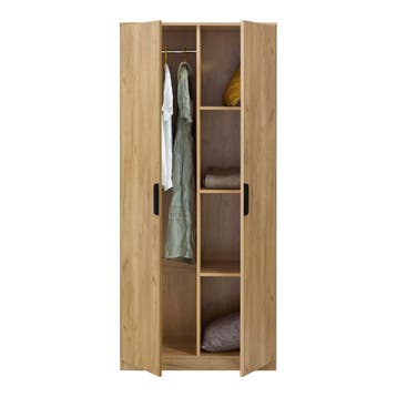Kledingkast Eiselfing 176x80x52 cm met 4 vakken eikenkleurig, Verzenden, Nieuw