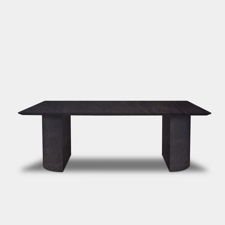 Tafel Rechthoekig Eikenhout  Half Rond, Huis en Inrichting, Tafels | Eettafels