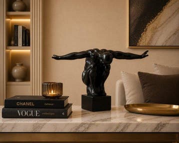 sculptuur, Majestic Winged Athlete Sculpture Inspired Symbol