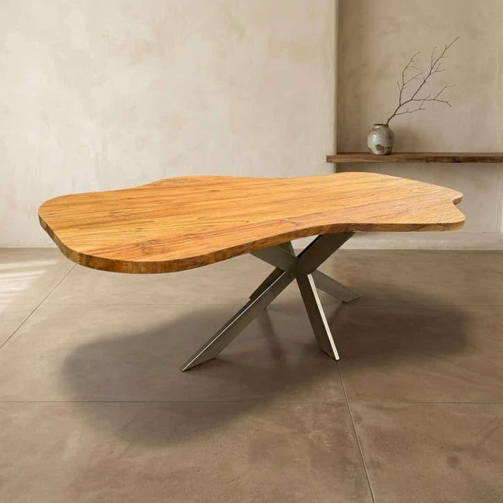 Eetkamertafel Organic teak, Huis en Inrichting, Tafels | Eettafels, Nieuw, Ophalen of Verzenden