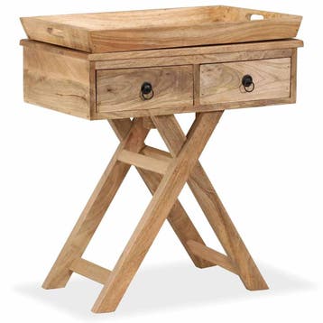 vidaXL Bijzettafel 65x40x76 cm massief mangohout, Verzenden, Nieuw, 60 cm of meer