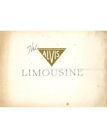 1938 ALVIS CRESTED LIMOUSINE BROCHURE ENGELS, Nieuw, Author