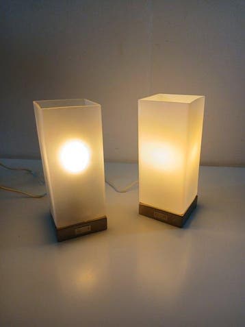 Boxford - Jan des Bouvrie - Tafellamp (2) - Ice Cubic - Glas