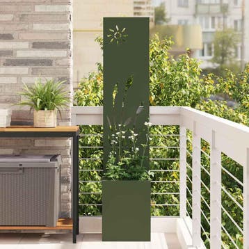 vidaXL Tuin Privacy Screen Fretwerk Olijfgroen 32 x 32 x 150, Verzenden, Nieuw