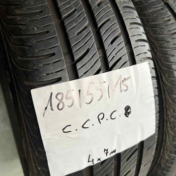 4 x Continental 185-55-15 Zomerbanden 7mm, Auto-onderdelen, Banden en Velgen, Gebruikt, 15 inch, Band(en), Personenwagen