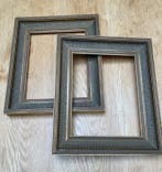 Lijst (2) - Hout - oud frame met groeven