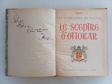 Tintin T8 - Le Sceptre dOttokar + dédicace - B1 - EO, Nieuw