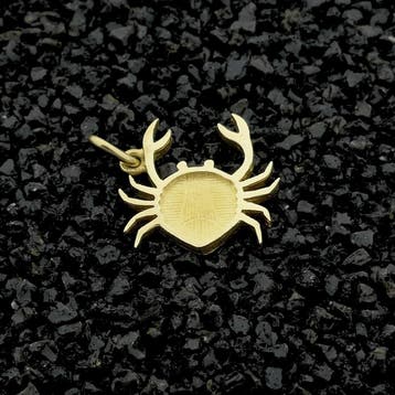 Gouden sterrenbeeld hanger; Kreeft (Hanger of bedel), Ophalen of Verzenden, Gebruikt, Goud, Overige merken