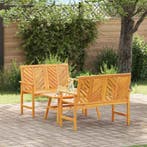 vidaXL Tuin loungeset 3 pcs Bruin Massief Acaciahout, Verzenden, Nieuw, 3 zitplaatsen, Loungeset
