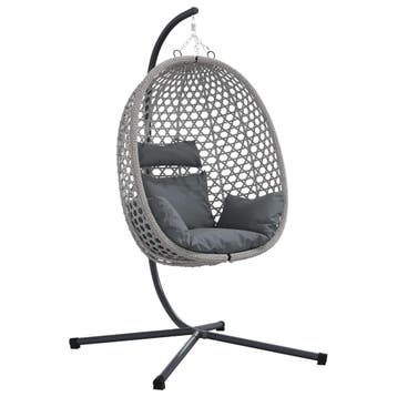 vidaXL Hangende ei-stoel poly rattan 104 x 100 x 191 cm, Verzenden, Nieuw, Rotan