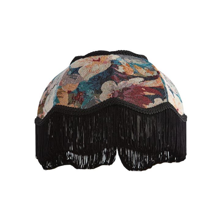 Stoffen lampenkap bloemen dessin met witte binnenkant, Huis en Inrichting, Lampen | Lampenkappen, Nieuw, Rond, Verzenden