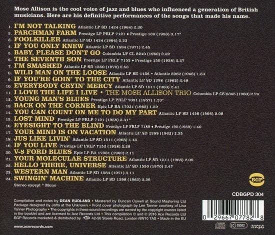 Mose Allison - IM Not Talkin - CD, Cd's en Dvd's, Cd's | Overige Cd's, Verzenden