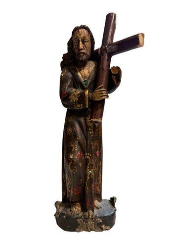 sculptuur, Christus beeld - 31 cm - Hout, Glas - 1800