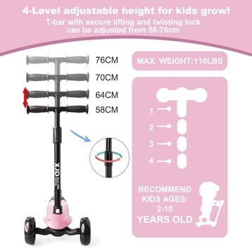 Kinderstep - 3 wielen - Kinder step meisjes - LED Wielen - V, Verzenden, Zo goed als nieuw