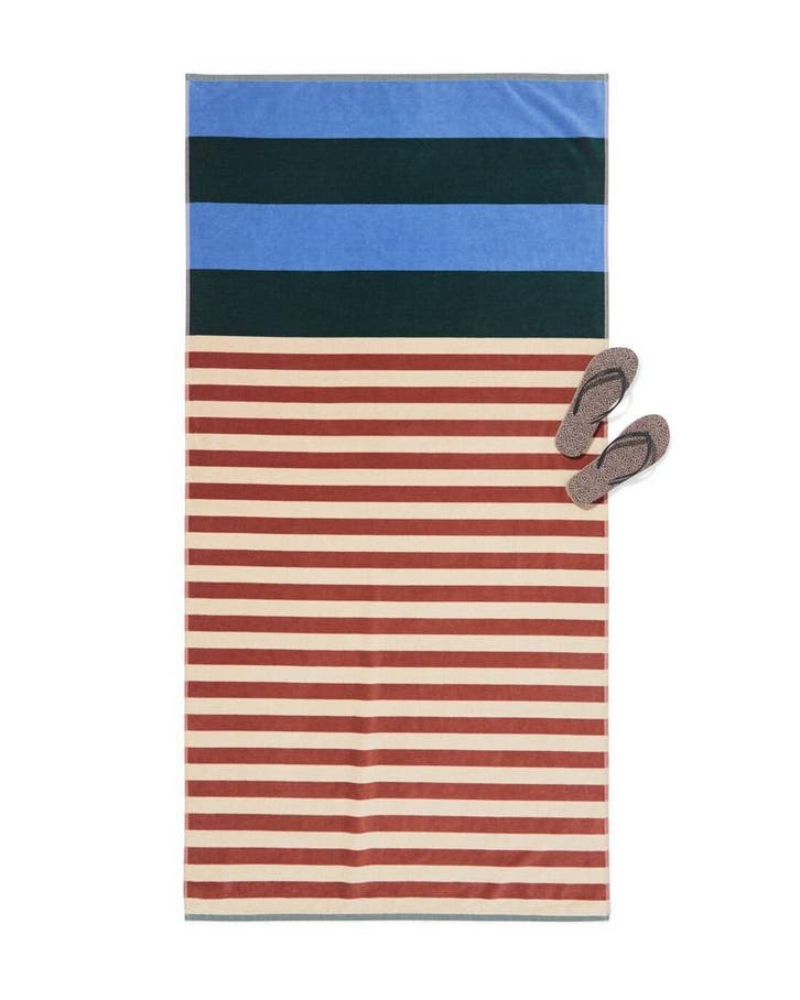 HEMA Strandlaken 90x180cm velours strepen, Huis en Inrichting, Badkamer | Badtextiel en Accessoires, Nieuw, Verzenden