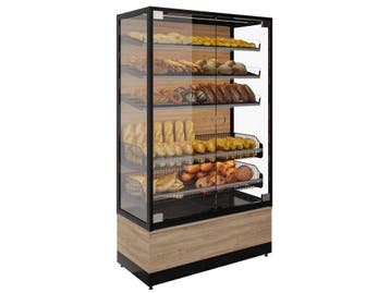 Broodstelling met 2 glazendeuren B125xD65xH215cm, Nieuw