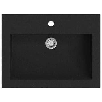 Wasbak graniet zwart 60x45cm - 30% korting, Ophalen of Verzenden, Zo goed als nieuw, Steen, Wastafel