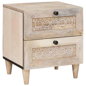 vidaXL Nachtkastje Wit 40 x 33 x 46 cm Bewerkt hout, Huis en Inrichting, Minder dan 45 cm, Verzenden, Nieuw, Minder dan 55 cm