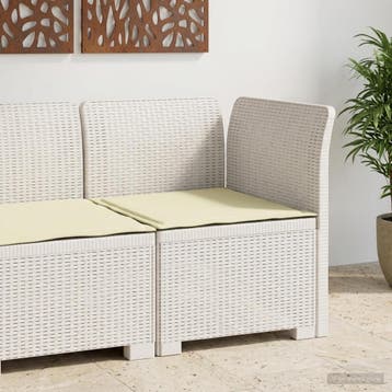 vidaXL Eénpersoons Tuinbank met Kussen Rattan Look PP Wit, Verzenden, Nieuw