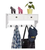 Wandkast met 2 Lades en 5 Haken – MDF Wandplank Wit, Huis en Inrichting, Kasten | Wandmeubels, Verzenden, Nieuw