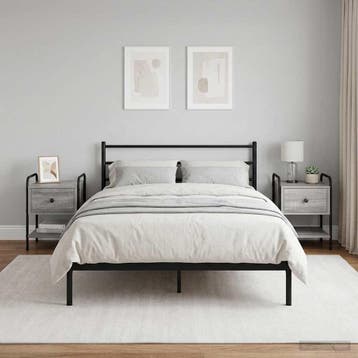 vidaXL Nachtkastje 2 st Grijs Sonoma Bewerkt hout, Huis en Inrichting, Minder dan 45 cm, Verzenden, Nieuw, Minder dan 55 cm