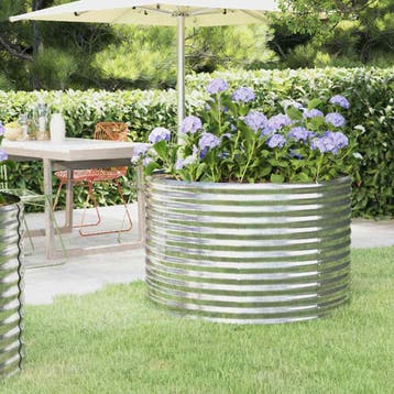 vidaXL Plantenbak 100x100x68 cm gegalvaniseerd staal, Tuin en Terras, 100 cm of meer, Verzenden, Nieuw, Metaal