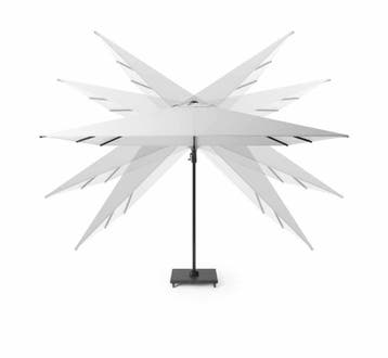 Challenger T2 zweefparasol 350 cm rond wit, Tuin en Terras, Parasols, Ophalen of Verzenden, Nieuw
