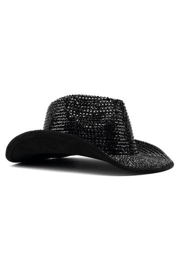 Cowboyhoed Zwart Strass Steentjes Cowgirl Western Hoed Zwart, Ophalen of Verzenden, Nieuw, Carnaval